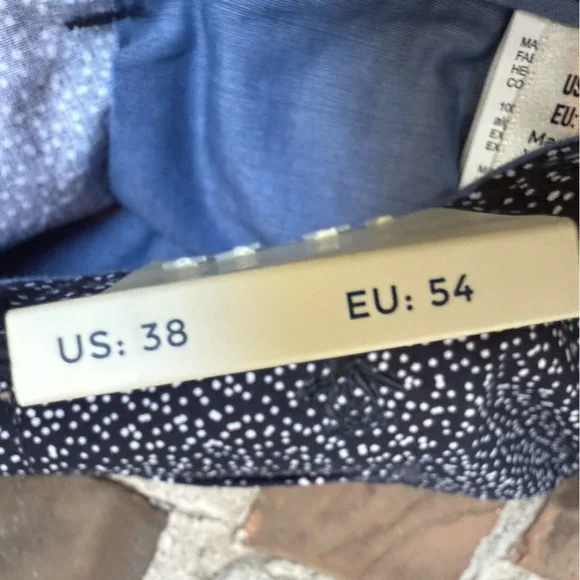 The Original Penguin Men's Flat Front Navy White Patterned Shorts 8” inseam 38 - Picture 4 of 7